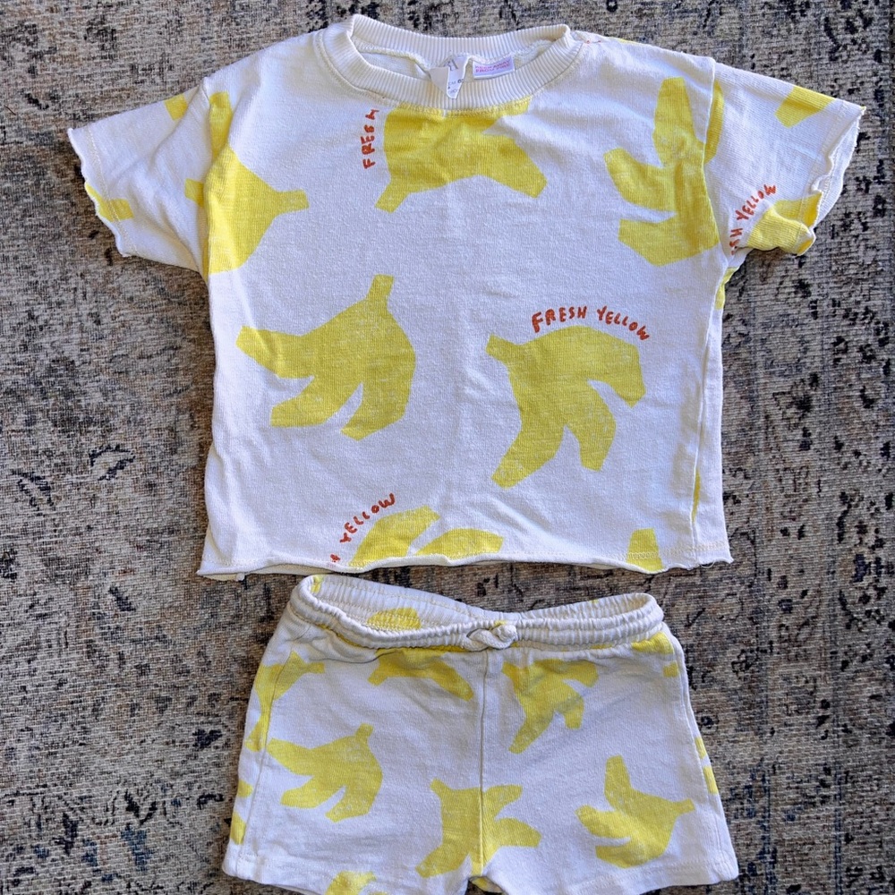 Zara Banana Print Toddler Set